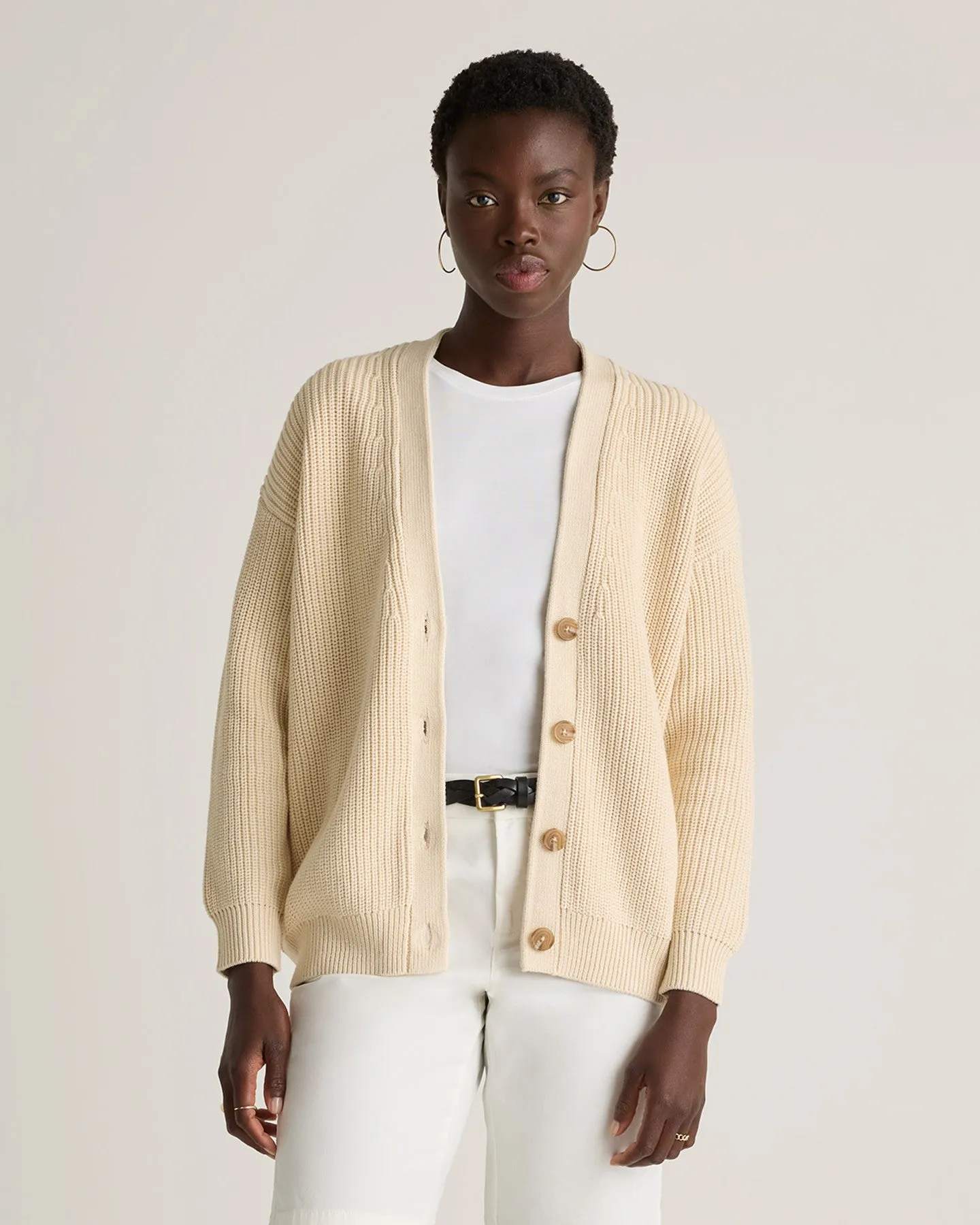 100% Organic Cotton Oversized Boyfriend Cardigan