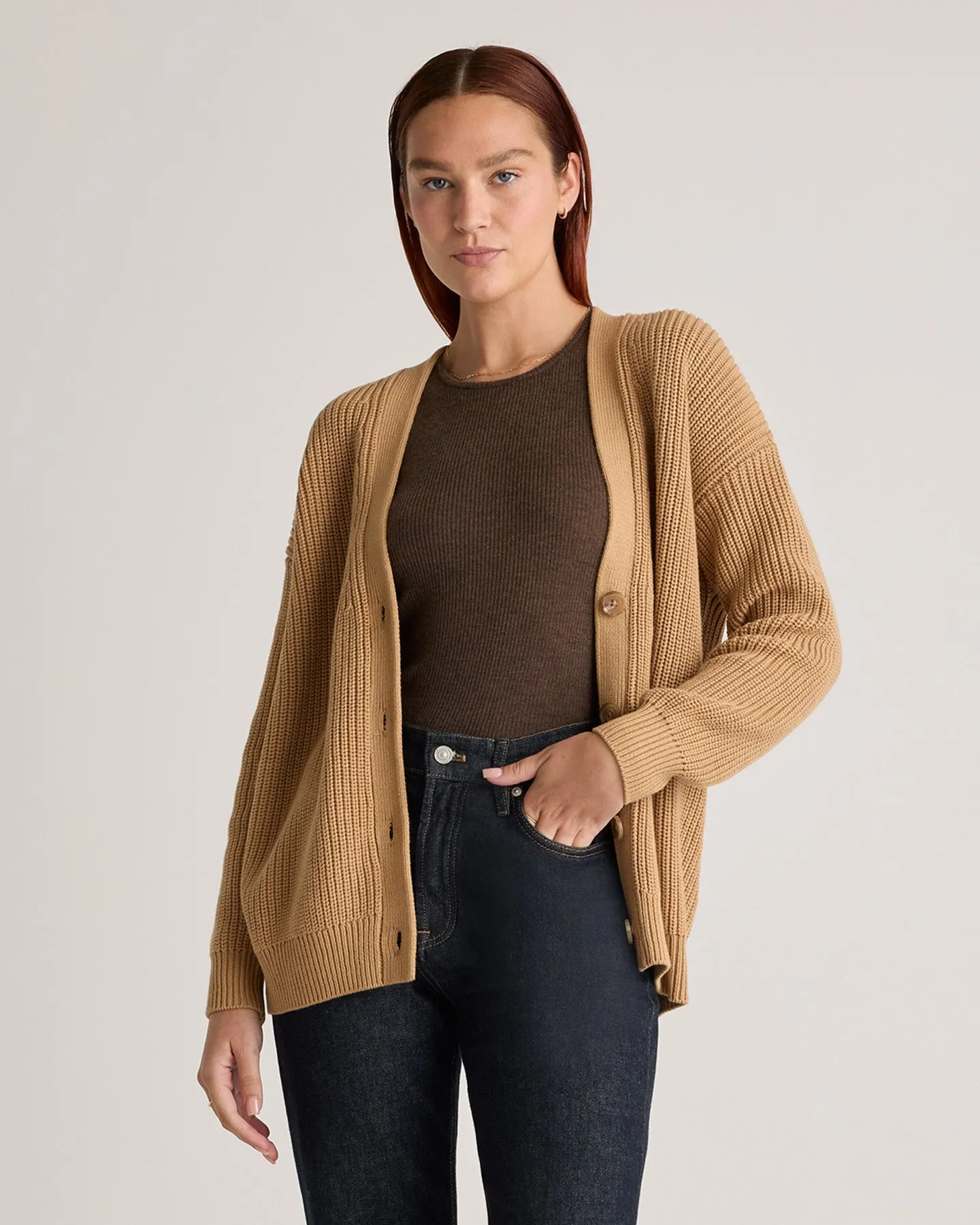 100% Organic Cotton Oversized Boyfriend Cardigan