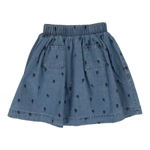 ANALOGIE BY LIL LEGS DENIM FLORAL PRINT FLORAL SKIRT
