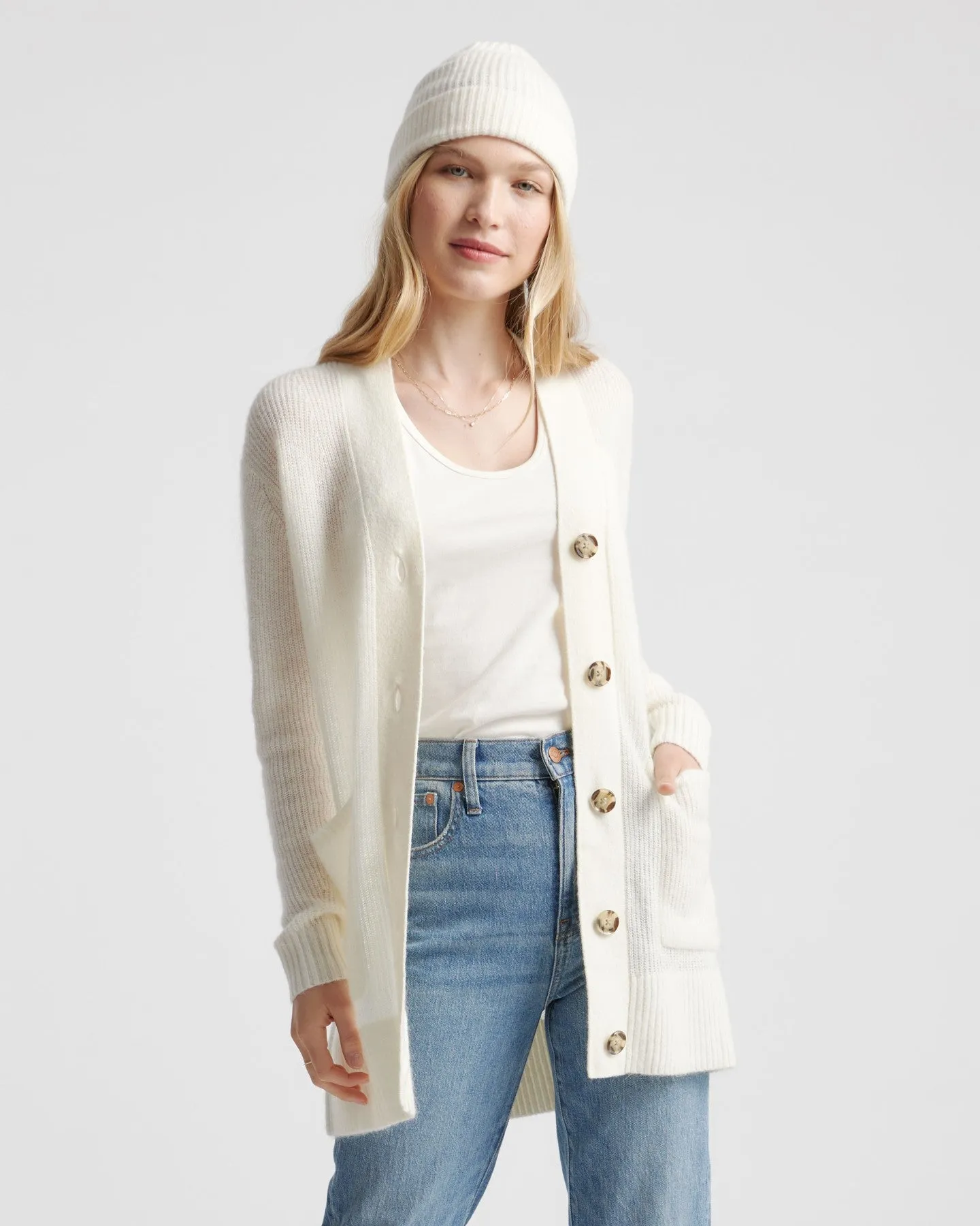 Baby Alpaca-Wool Oversized Cardigan