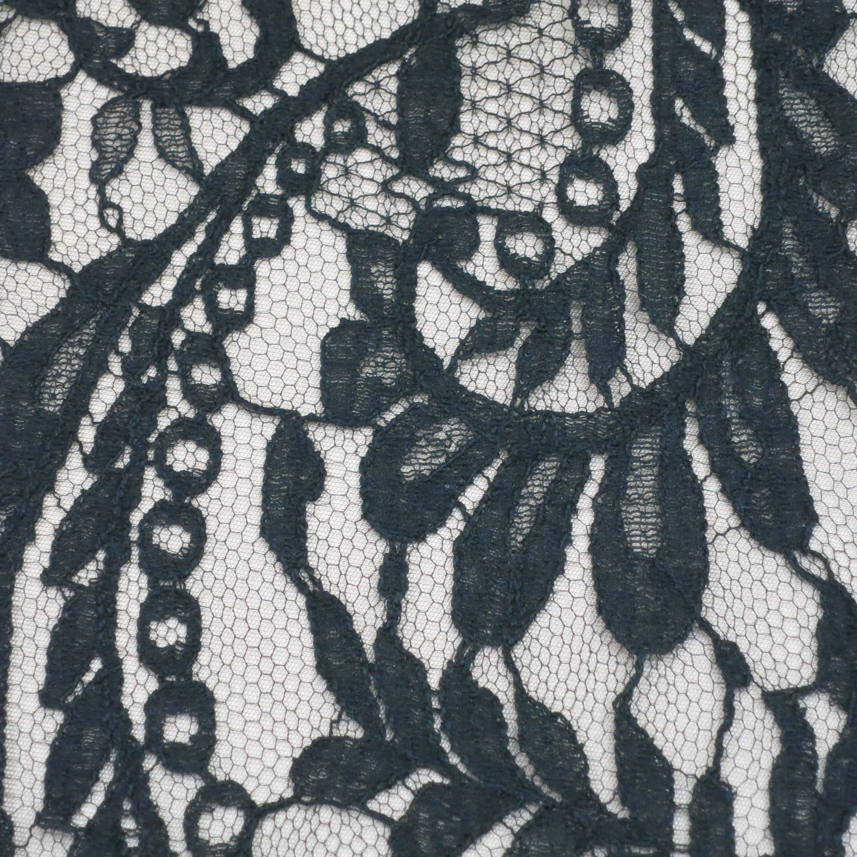Black Chantilly French Alencon Floral Lace