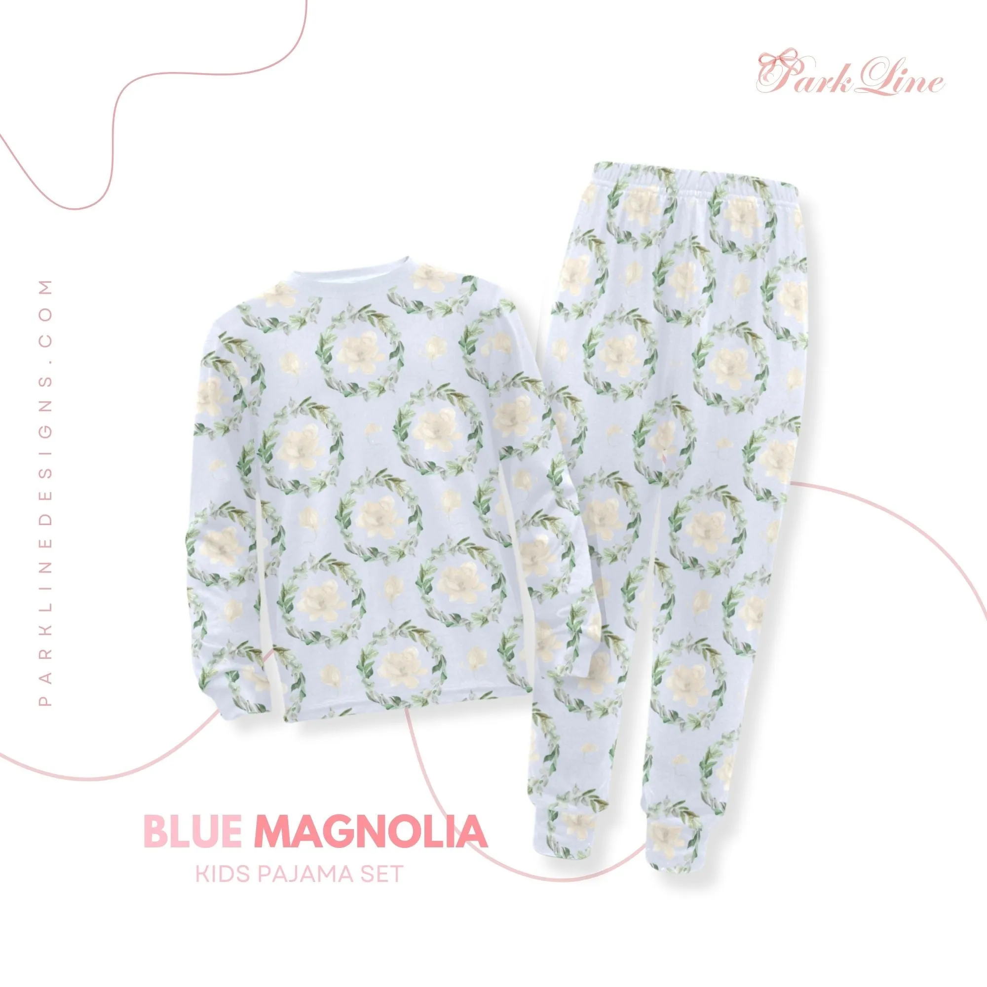 Blue Magnolia | Pajama Set for Girls  | Elegant & Comfortable Sleepwear for Kids