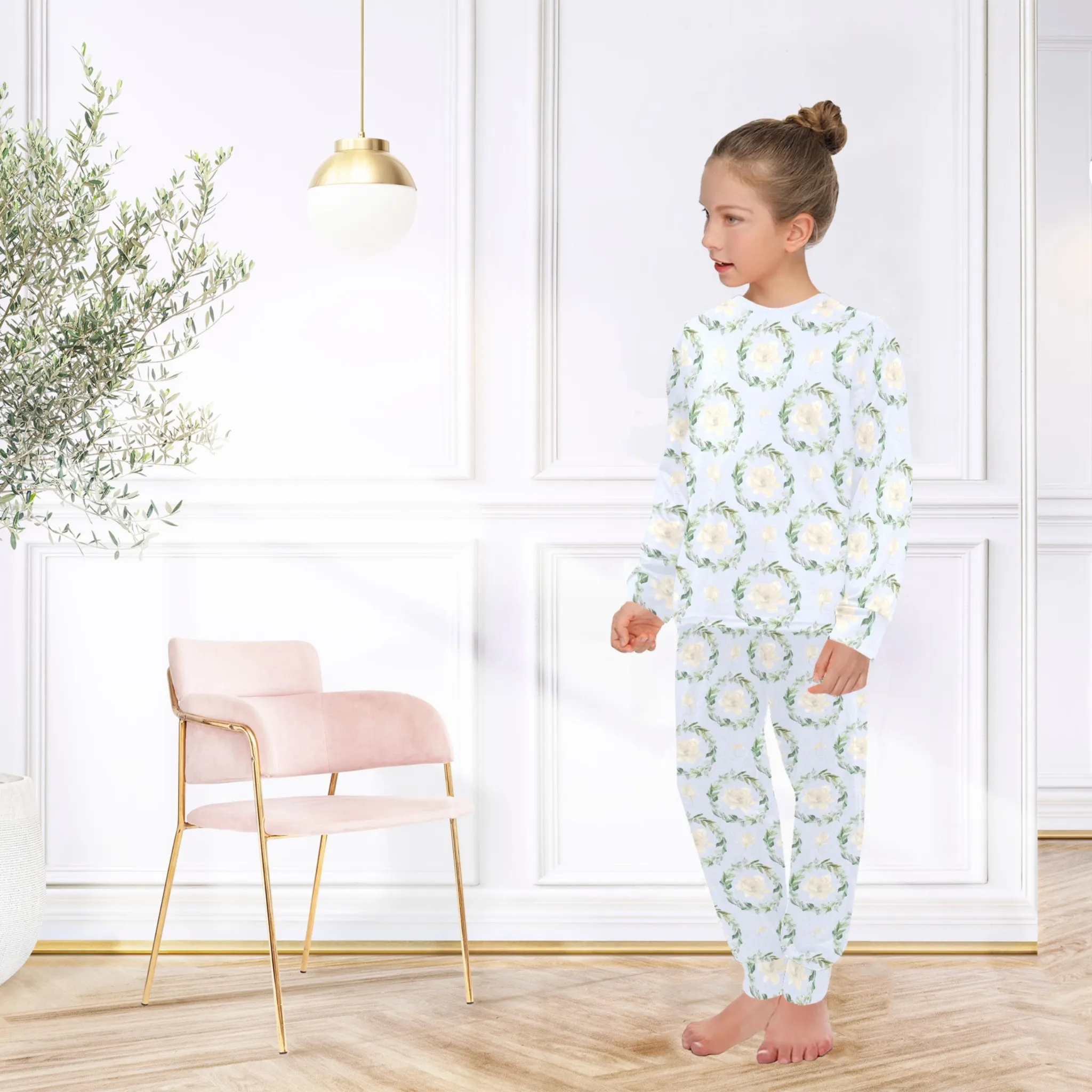Blue Magnolia | Pajama Set for Girls  | Elegant & Comfortable Sleepwear for Kids