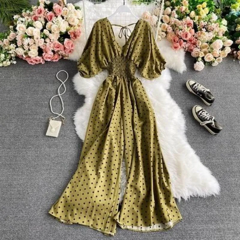 Bohemian Romper - Polka Dot Wide Leg