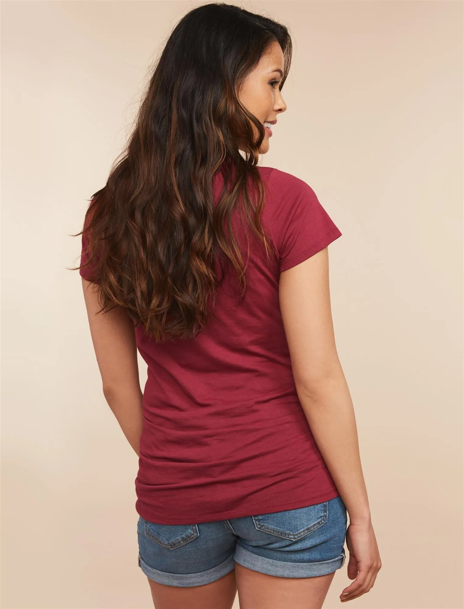 Bun In The Oven Maternity Graphic Tee in Burgundy