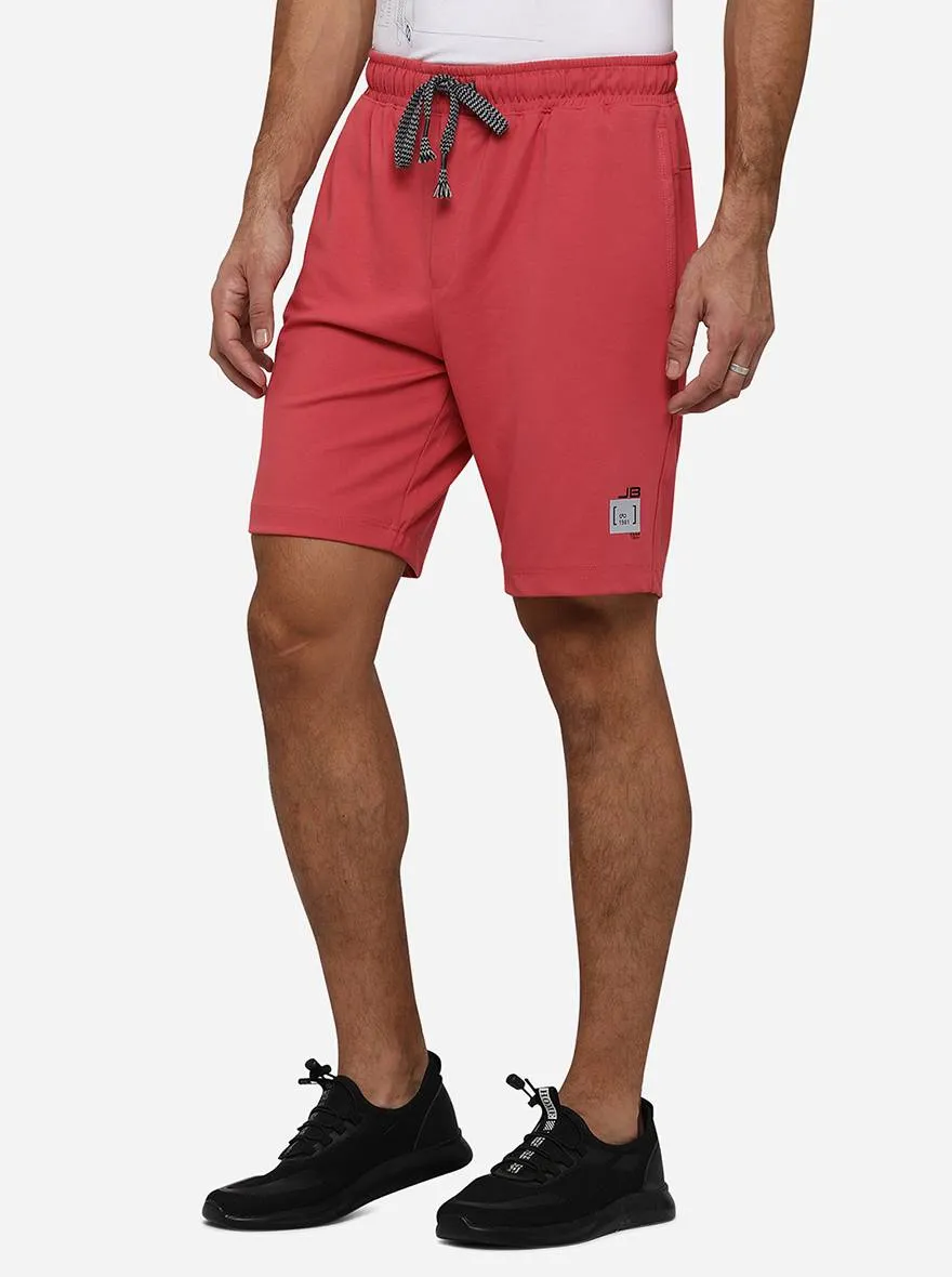 Carrot Red Solid Regular Fit Shorts | JadeBlue
