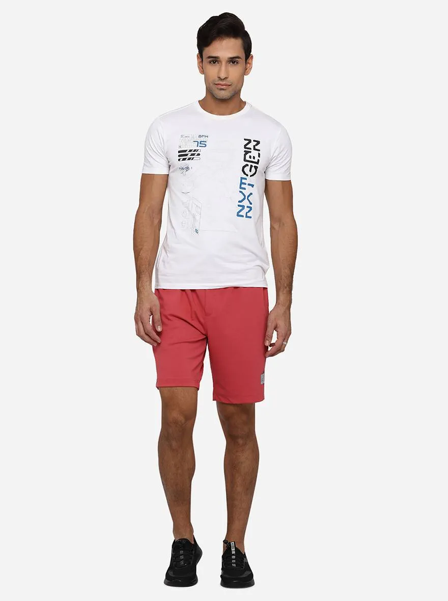 Carrot Red Solid Regular Fit Shorts | JadeBlue