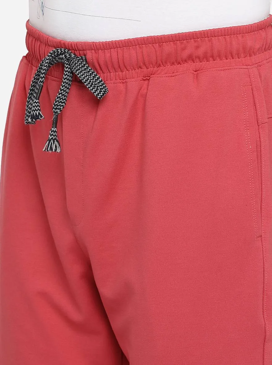 Carrot Red Solid Regular Fit Shorts | JadeBlue