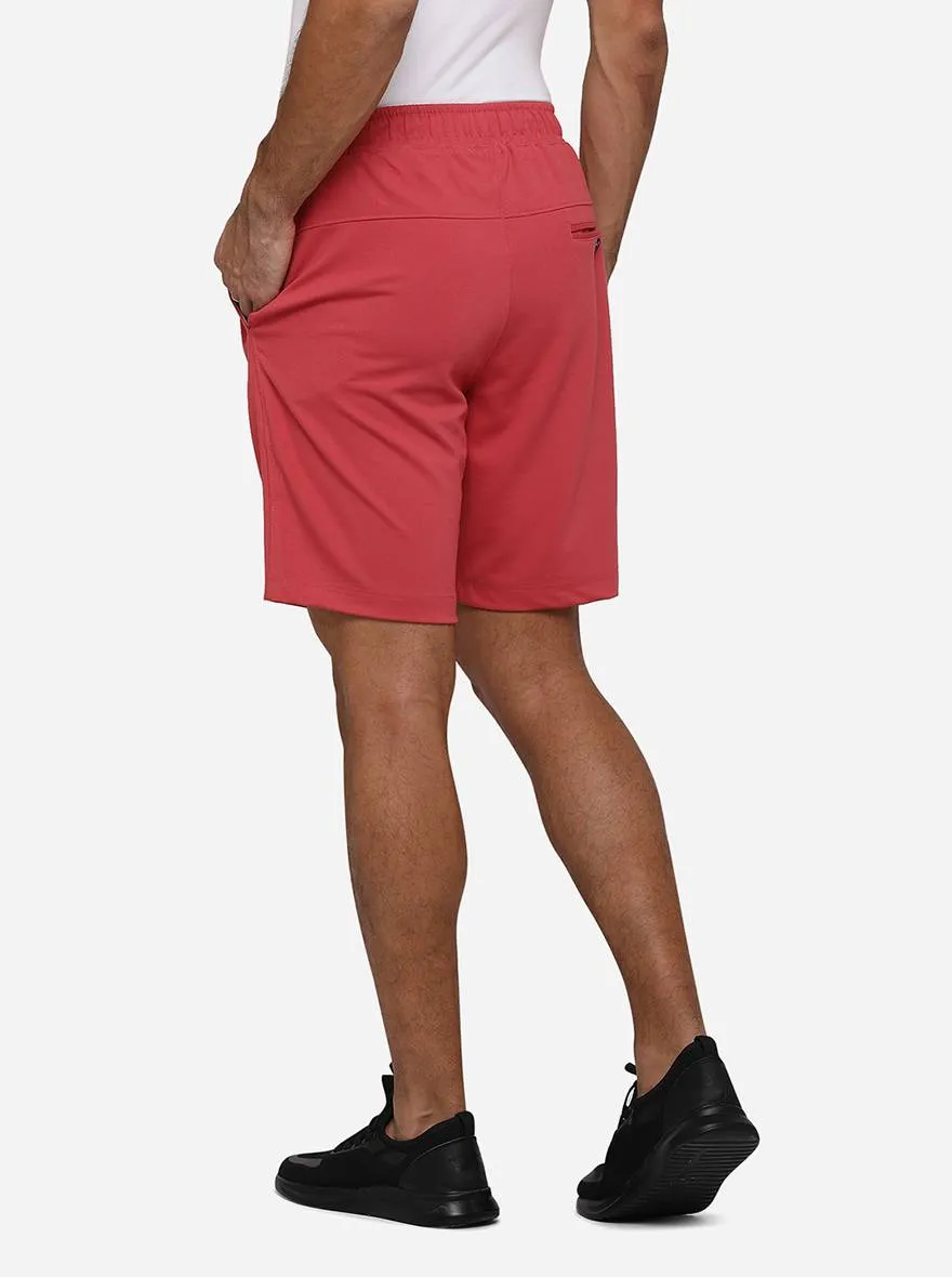 Carrot Red Solid Regular Fit Shorts | JadeBlue