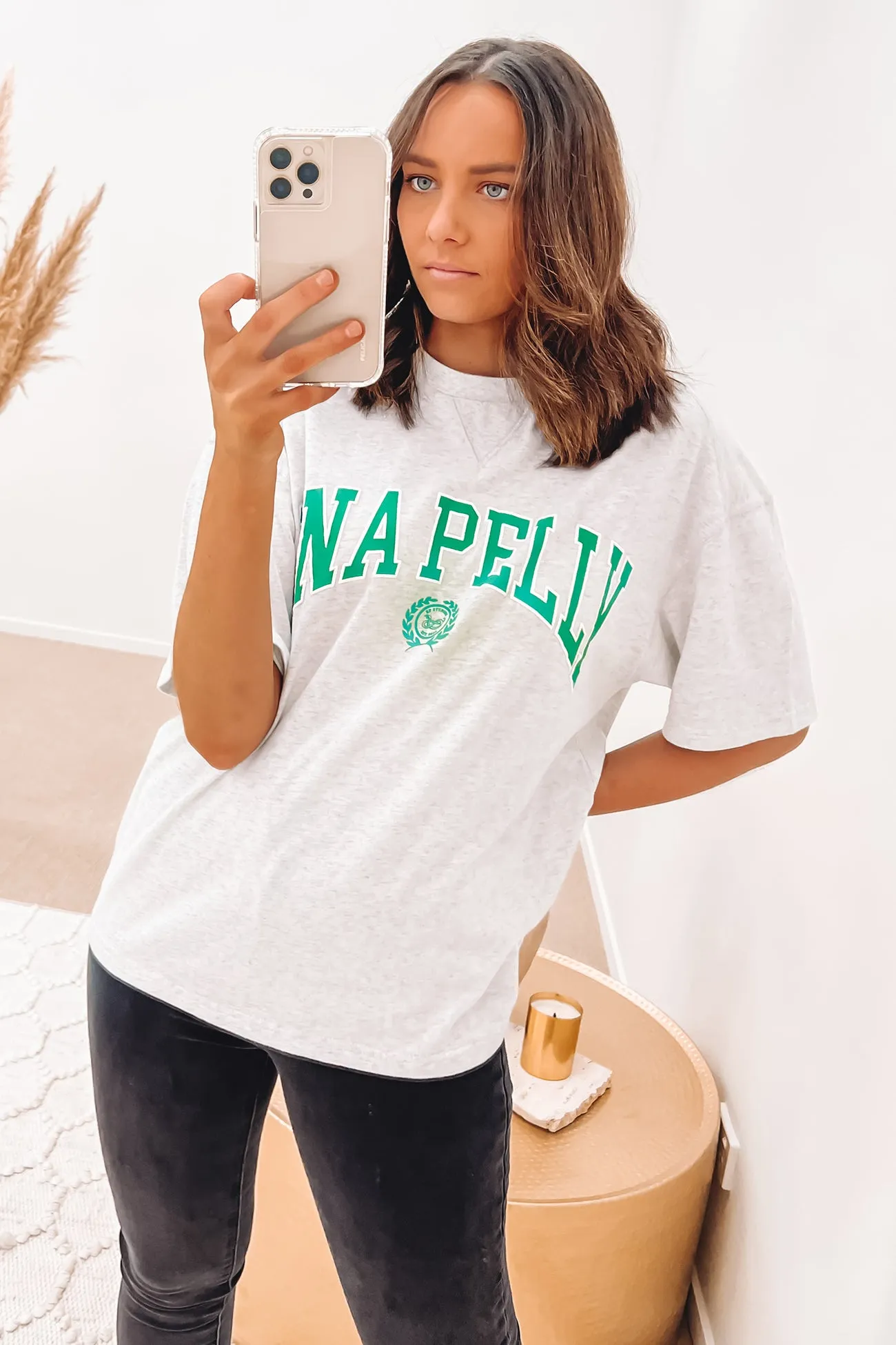 Collegiate Logo Tee White Marle