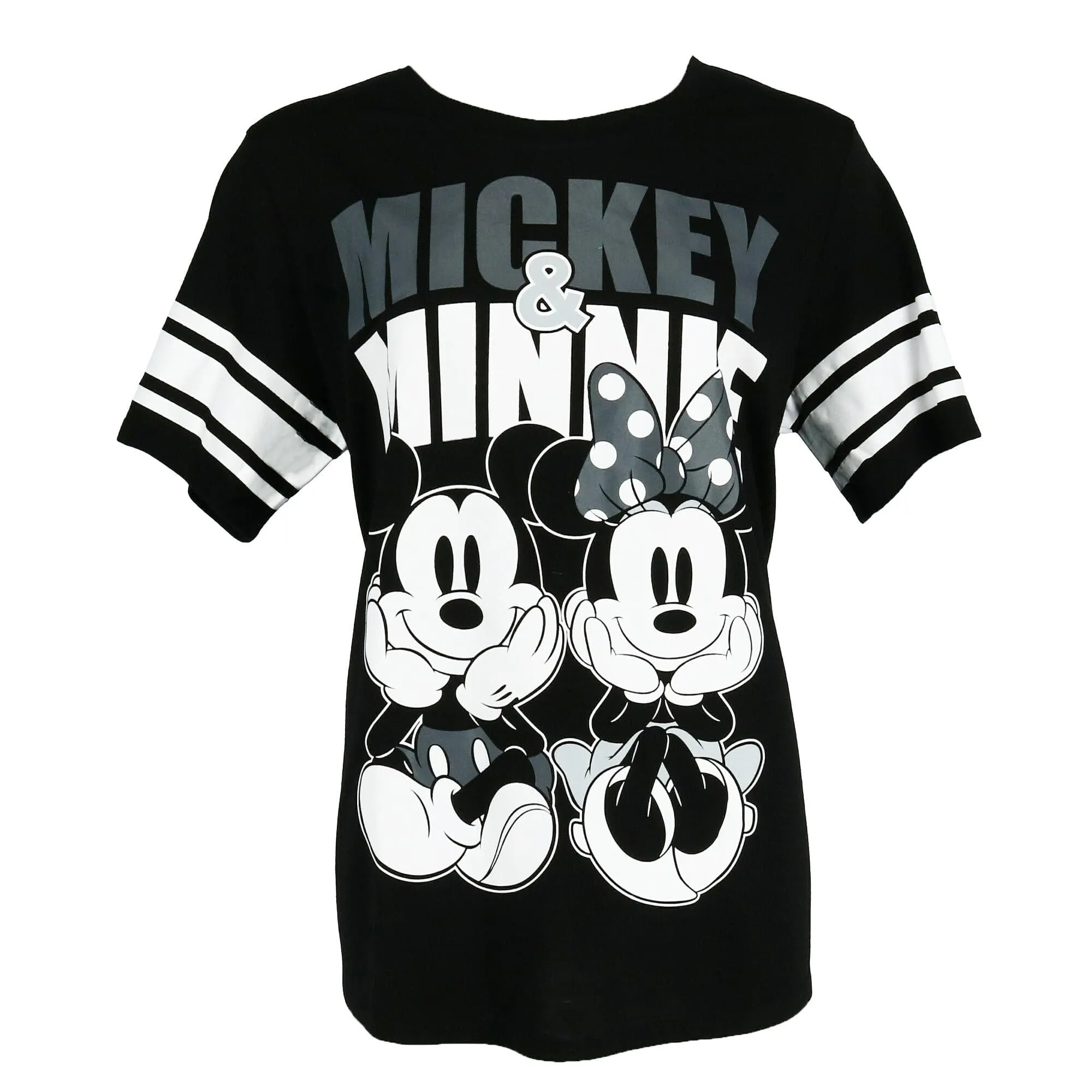 Disney Women's Plus Size Mickey and Minnie Mouse Jersey Tee