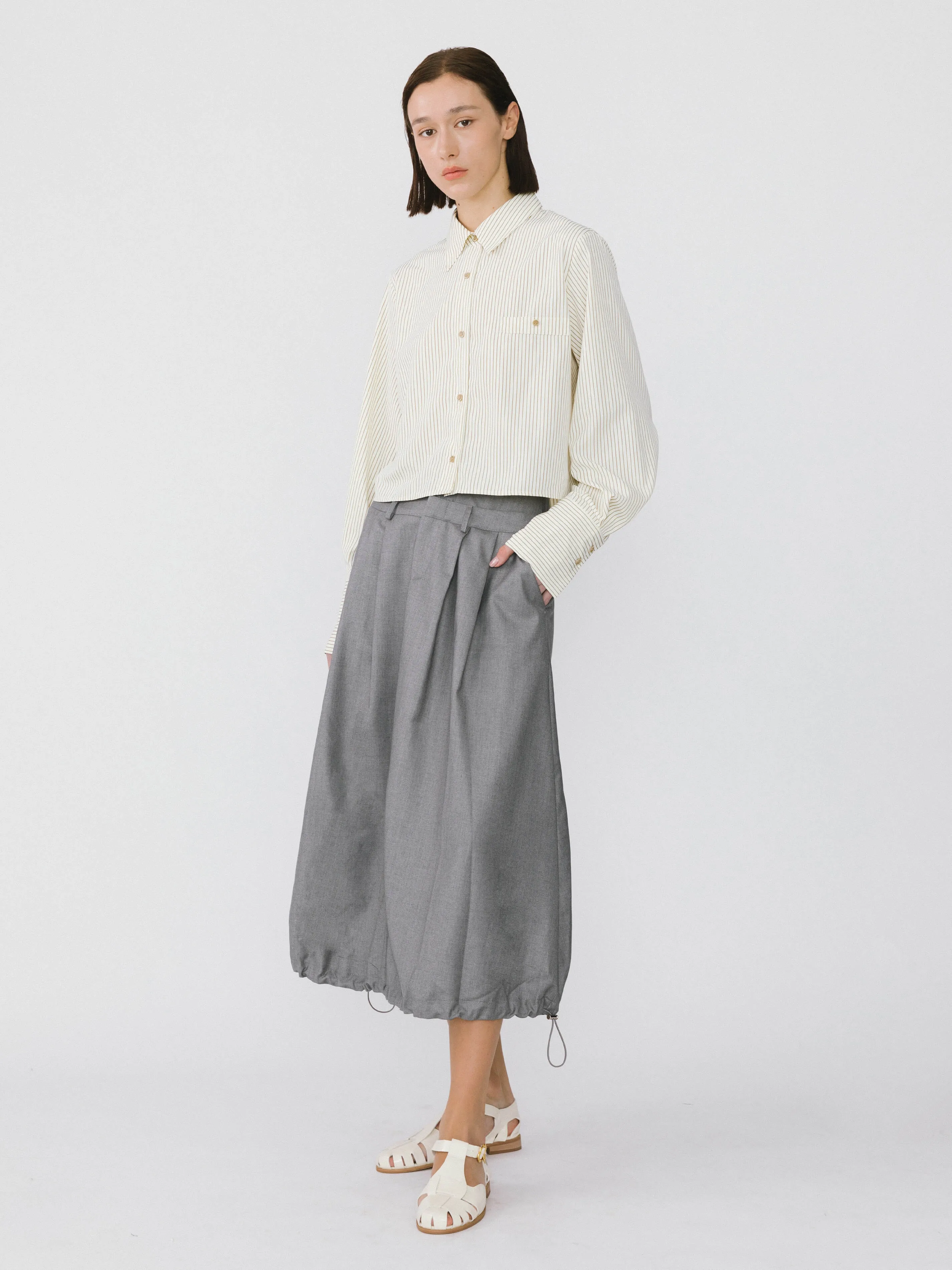 Double Waist Drawstring Skirt