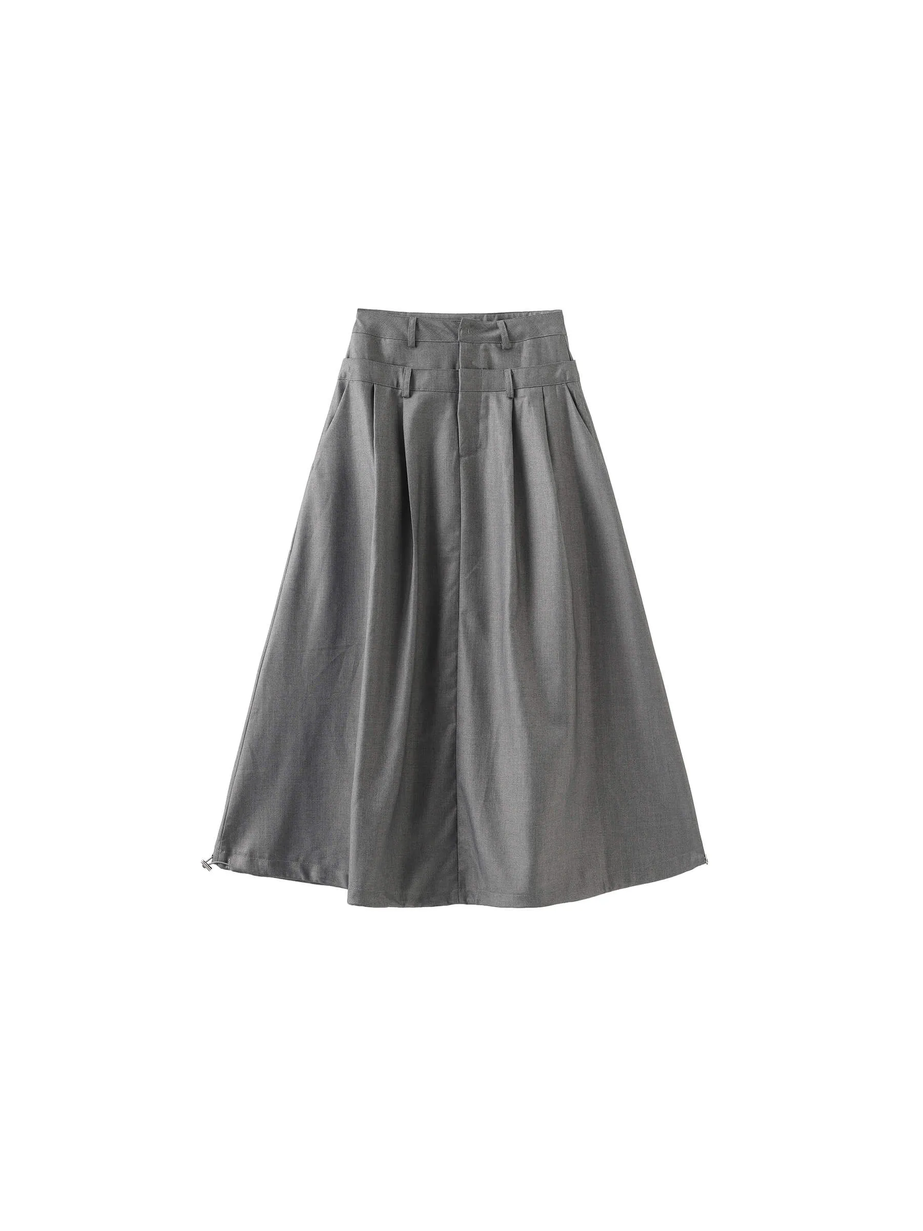 Double Waist Drawstring Skirt