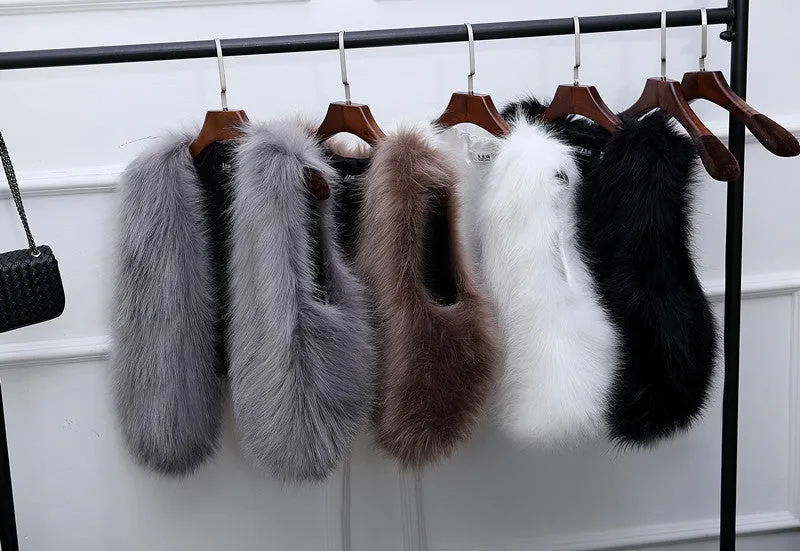 Faux Fox Fur Short Slim Waistcoat Jacket