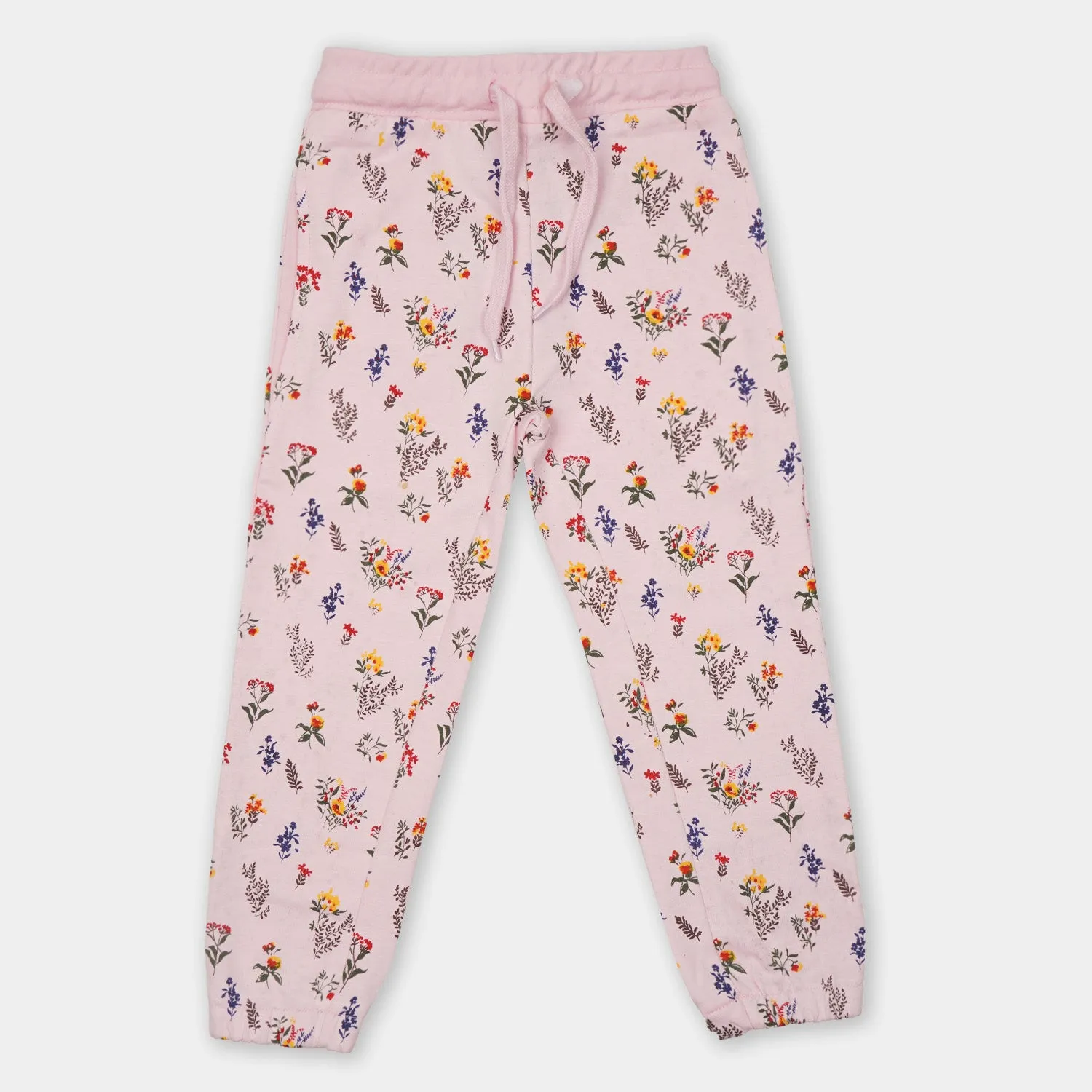 Girls Jersey Pyjama AOP Flowers - L.Pink