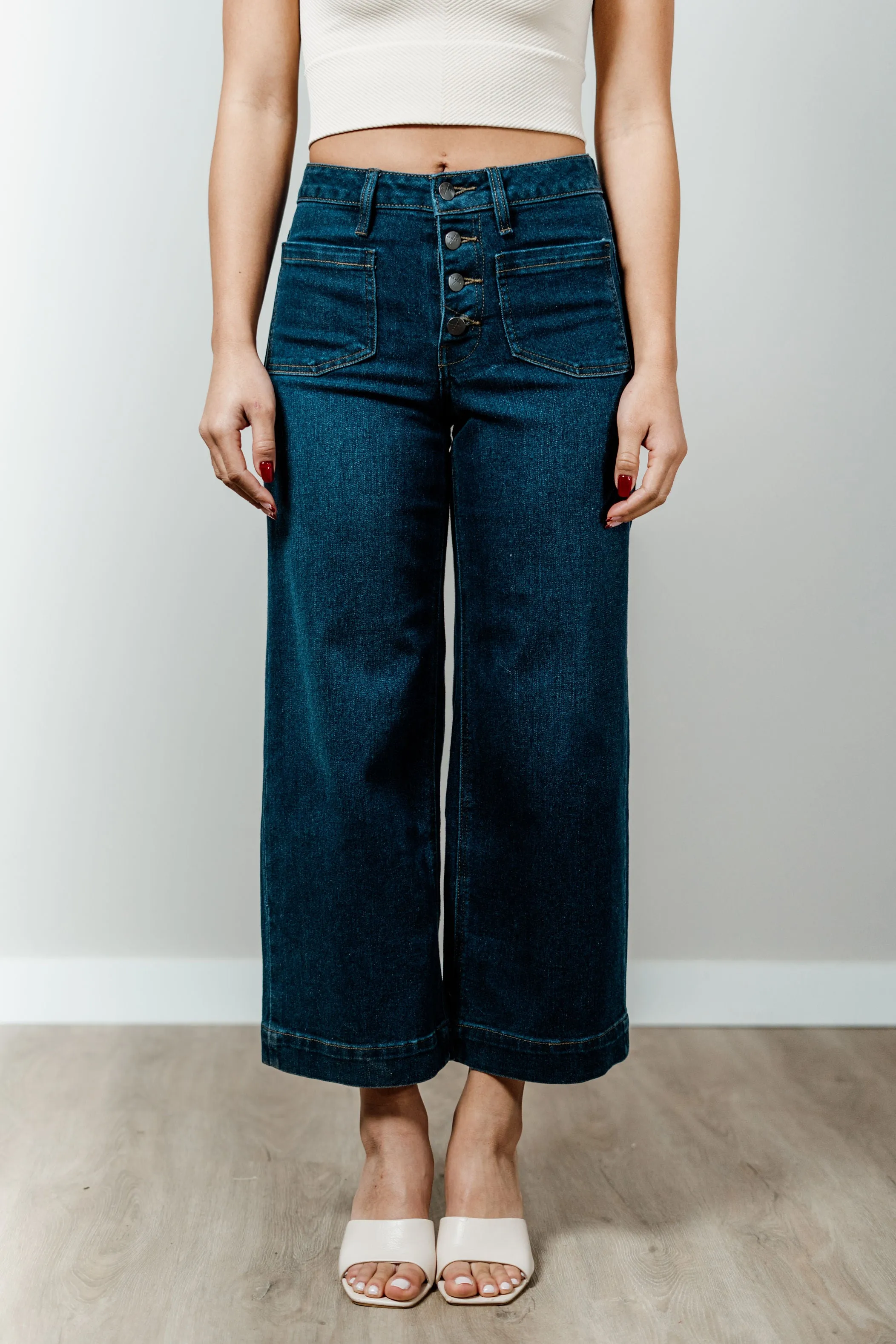 Greta Flare Crop Denim