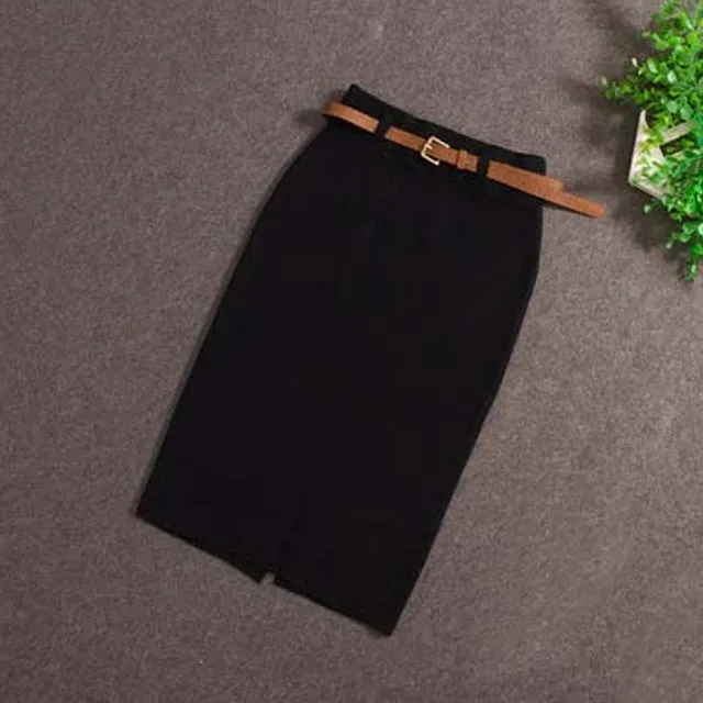 High Waist Knee-length Skirt