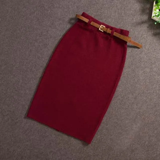 High Waist Knee-length Skirt