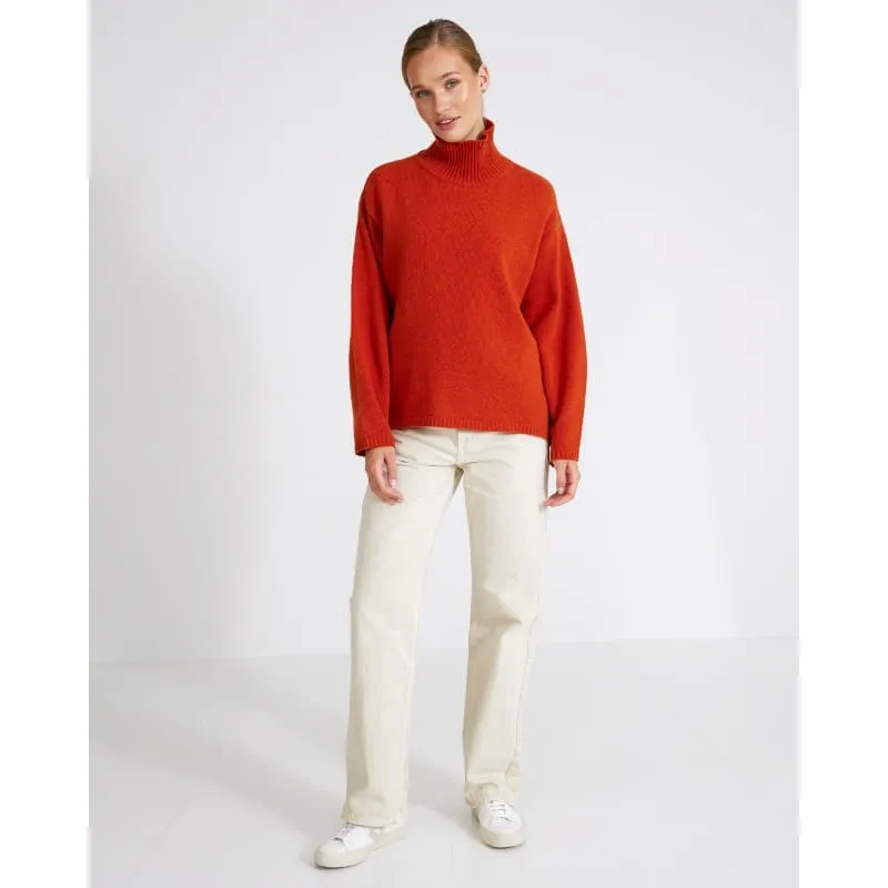Holebrook Veronika Ladies Turtleneck Jumper - Burnt Orange