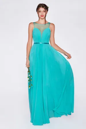 Long Illusion Sweetheart Dress by Cinderella Divine 7458