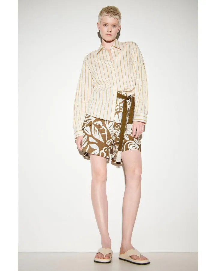 Luisa Cerano Striped Linen Blouse
