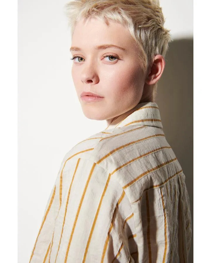 Luisa Cerano Striped Linen Blouse