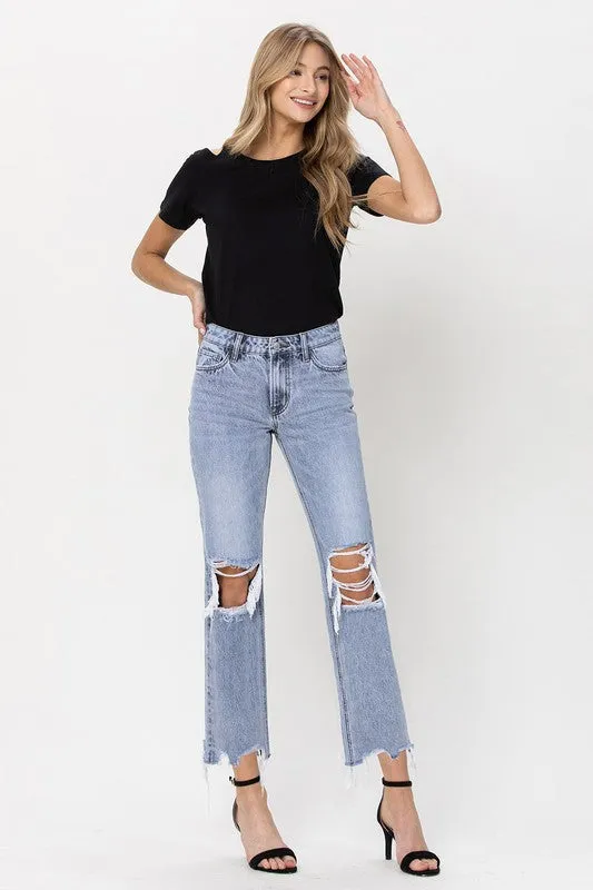 MIA SUPER HIGH RISE CROP JEAN BLUE MELODY