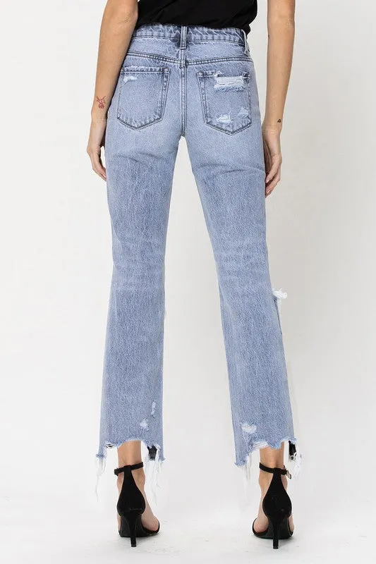 MIA SUPER HIGH RISE CROP JEAN BLUE MELODY