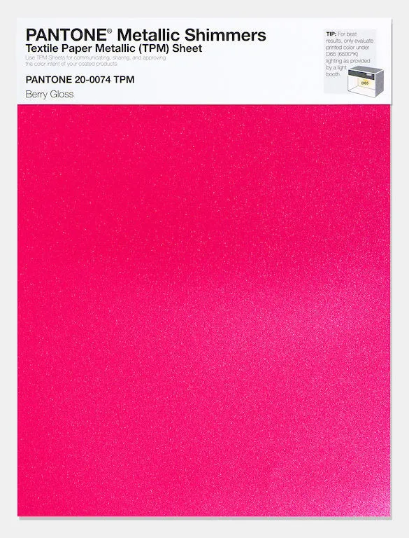 Pantone Metallic Shimmers Textile Paper Metallic Sheet 20-0074 Berry Gloss
