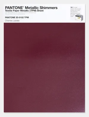 Pantone Metallic Shimmers Textile Paper Metallic Sheet 20-0102 Cherries Jubilee