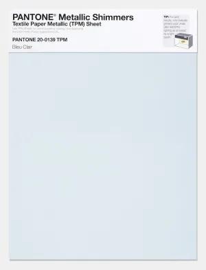 Pantone Metallic Shimmers Textile Paper Metallic Sheet 20-0139 Bleu Clair