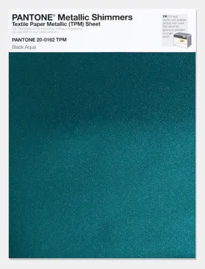 Pantone Metallic Shimmers Textile Paper Metallic Sheet 20-0162 Black Aqua
