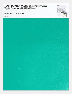 Pantone Metallic Shimmers Textile Paper Metallic Sheet 20-0175 Jaded