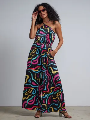 Printed Wide-Leg Jumpsuit