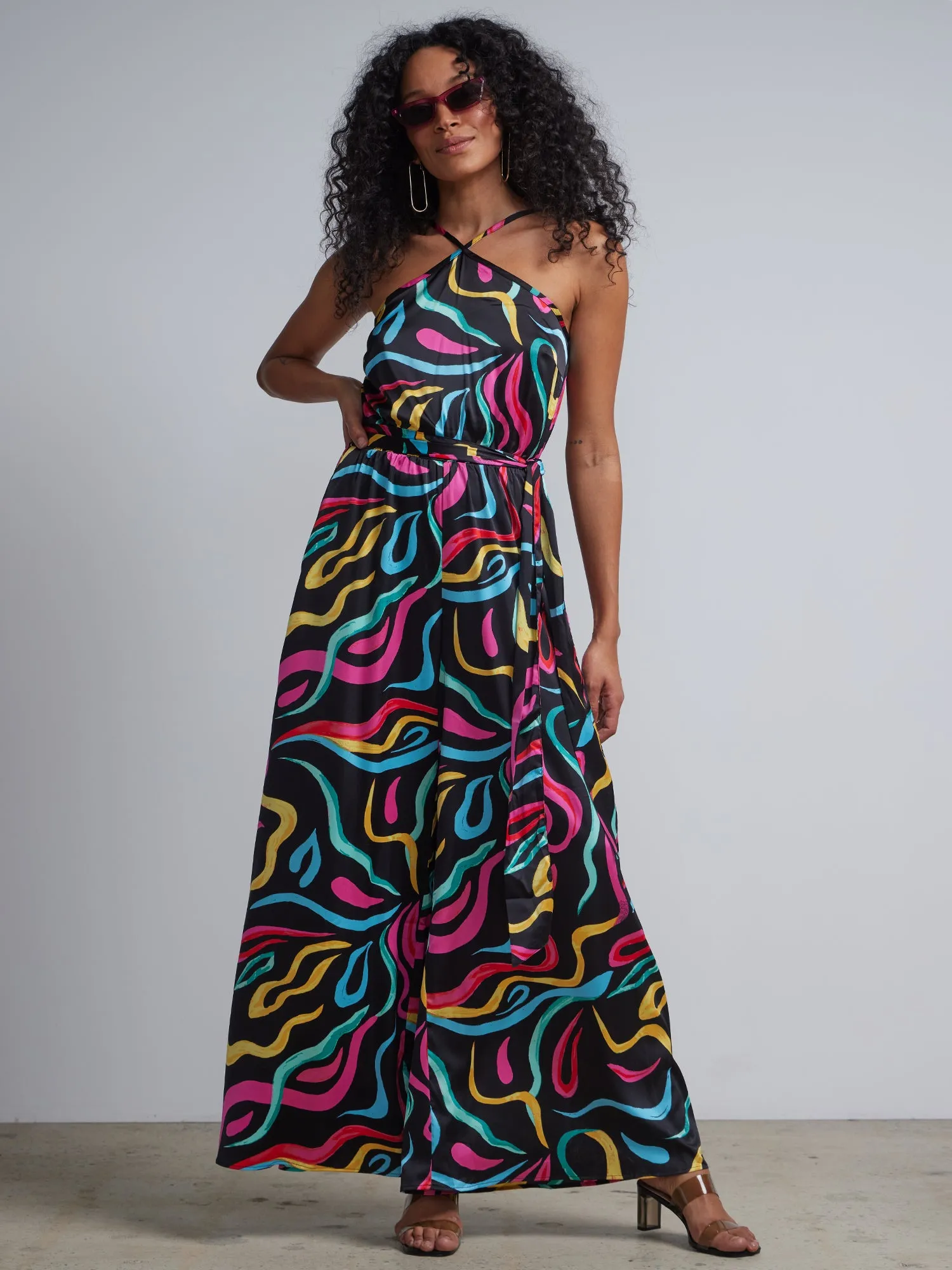 Printed Wide-Leg Jumpsuit