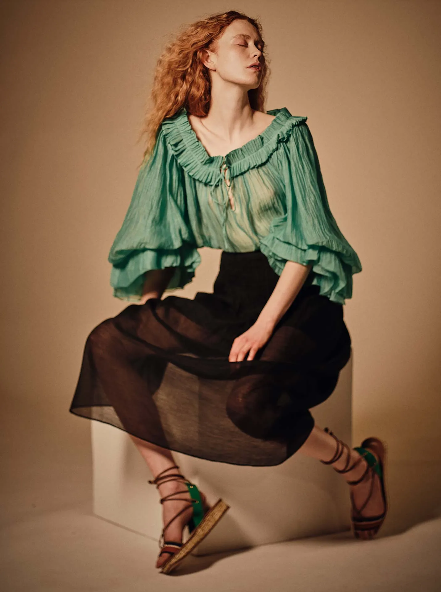 Roussia Blouse - Veridian Green