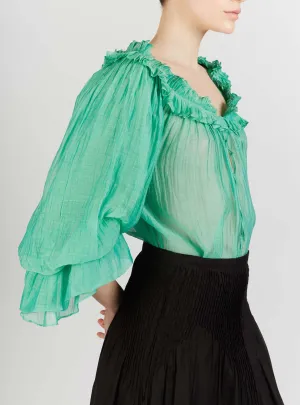 Roussia Blouse - Veridian Green