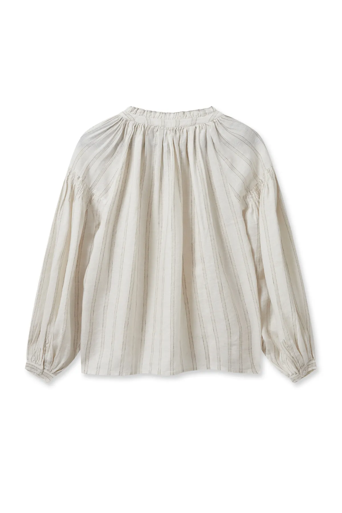 SAFI STRIPED LINEN SHIRT ECRU