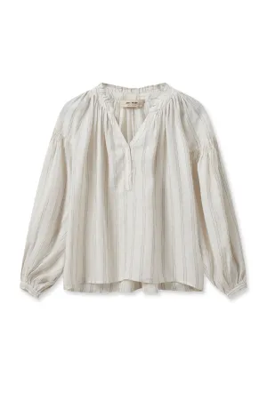 SAFI STRIPED LINEN SHIRT ECRU