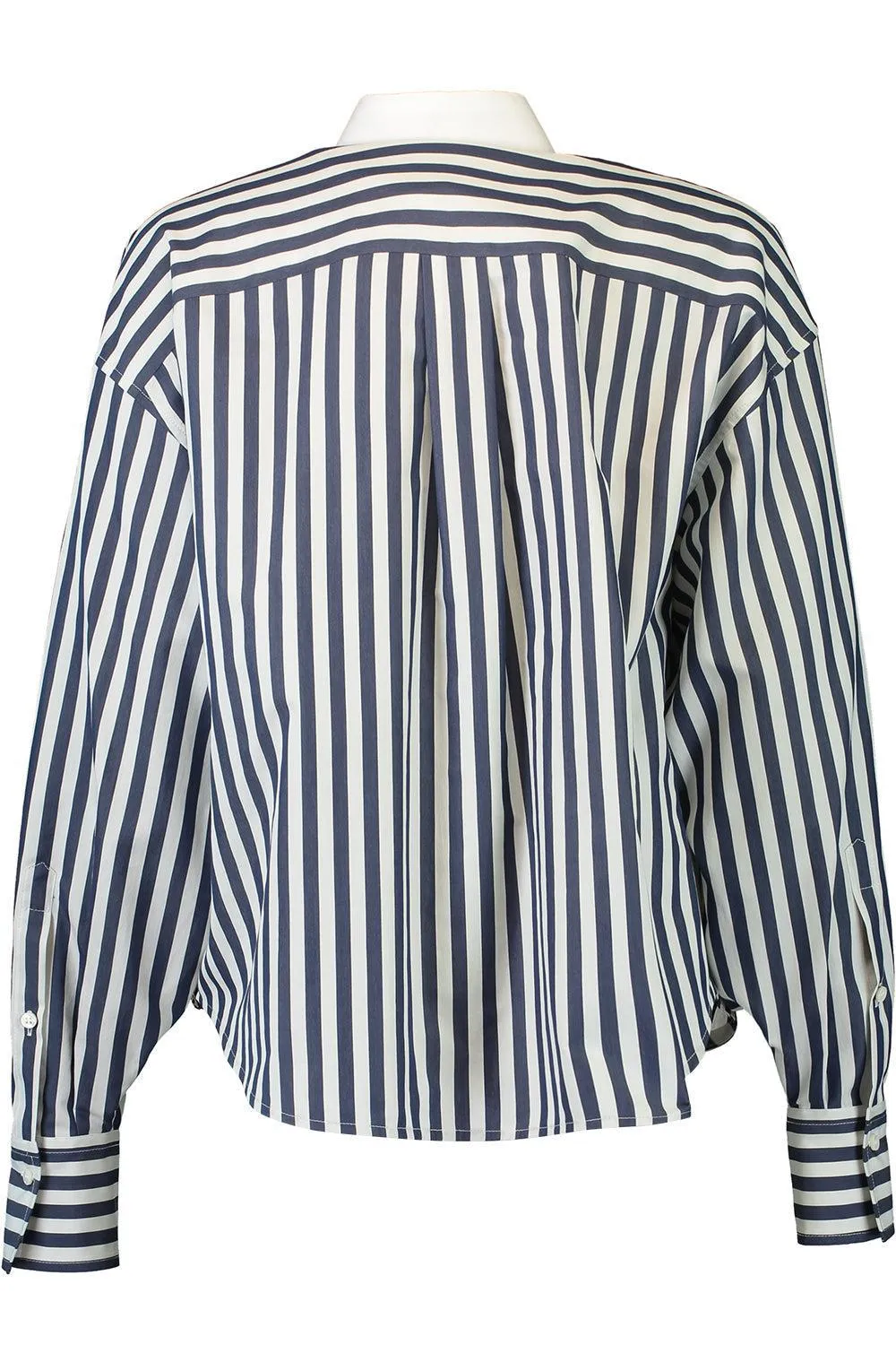 Striped Logo Shirt - White Blue