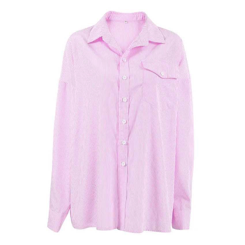 Sweet Pink Striped Cotton Shirt