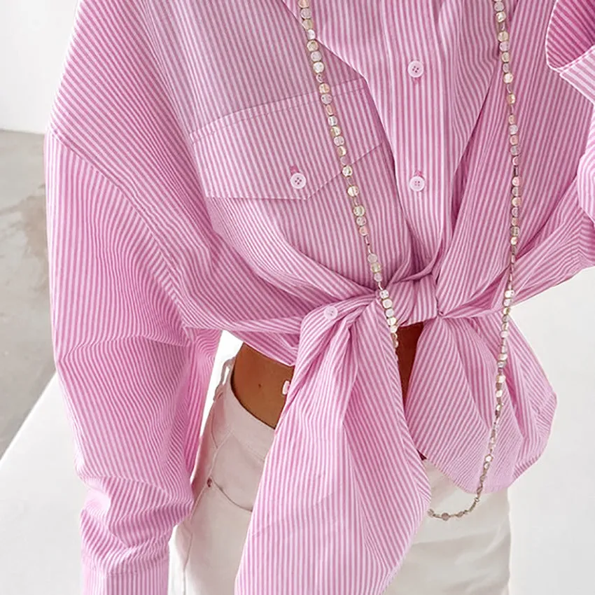 Sweet Pink Striped Cotton Shirt