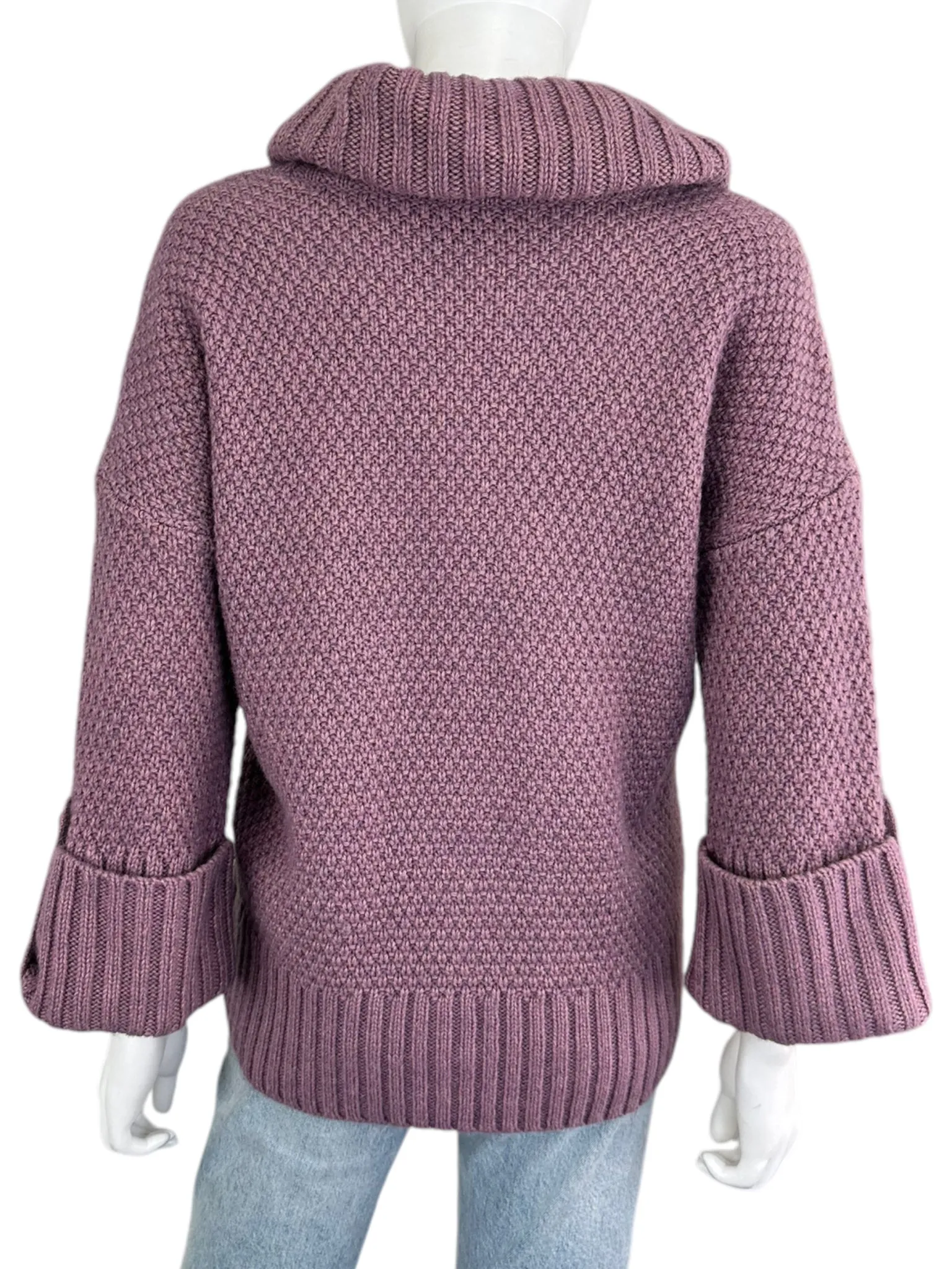 Talbots Wool Blend Chunky Knit Purple Sweater Size XS
