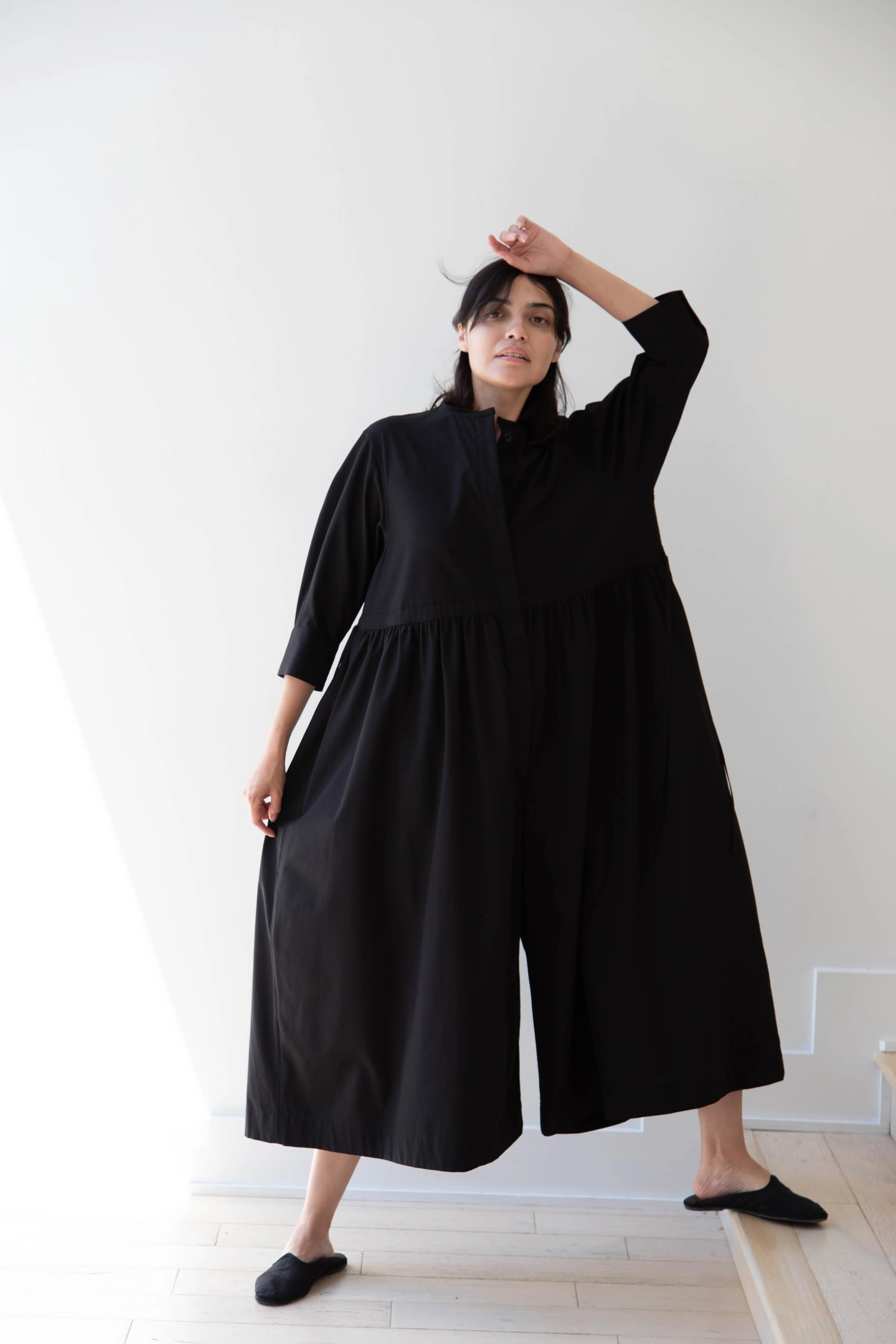 Tenne Handcrafted Modern | Waist String Jumpsuit In Black