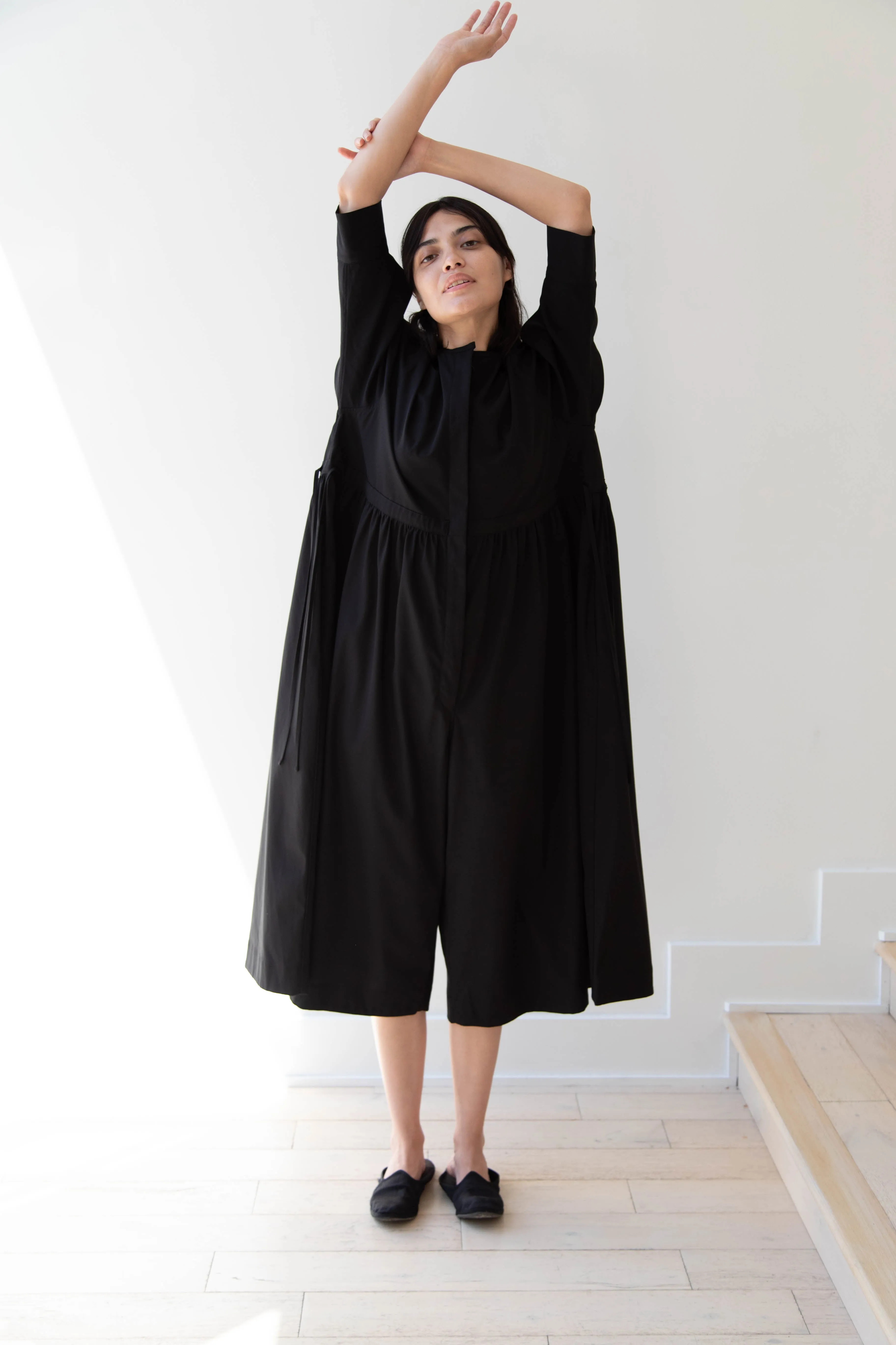 Tenne Handcrafted Modern | Waist String Jumpsuit In Black