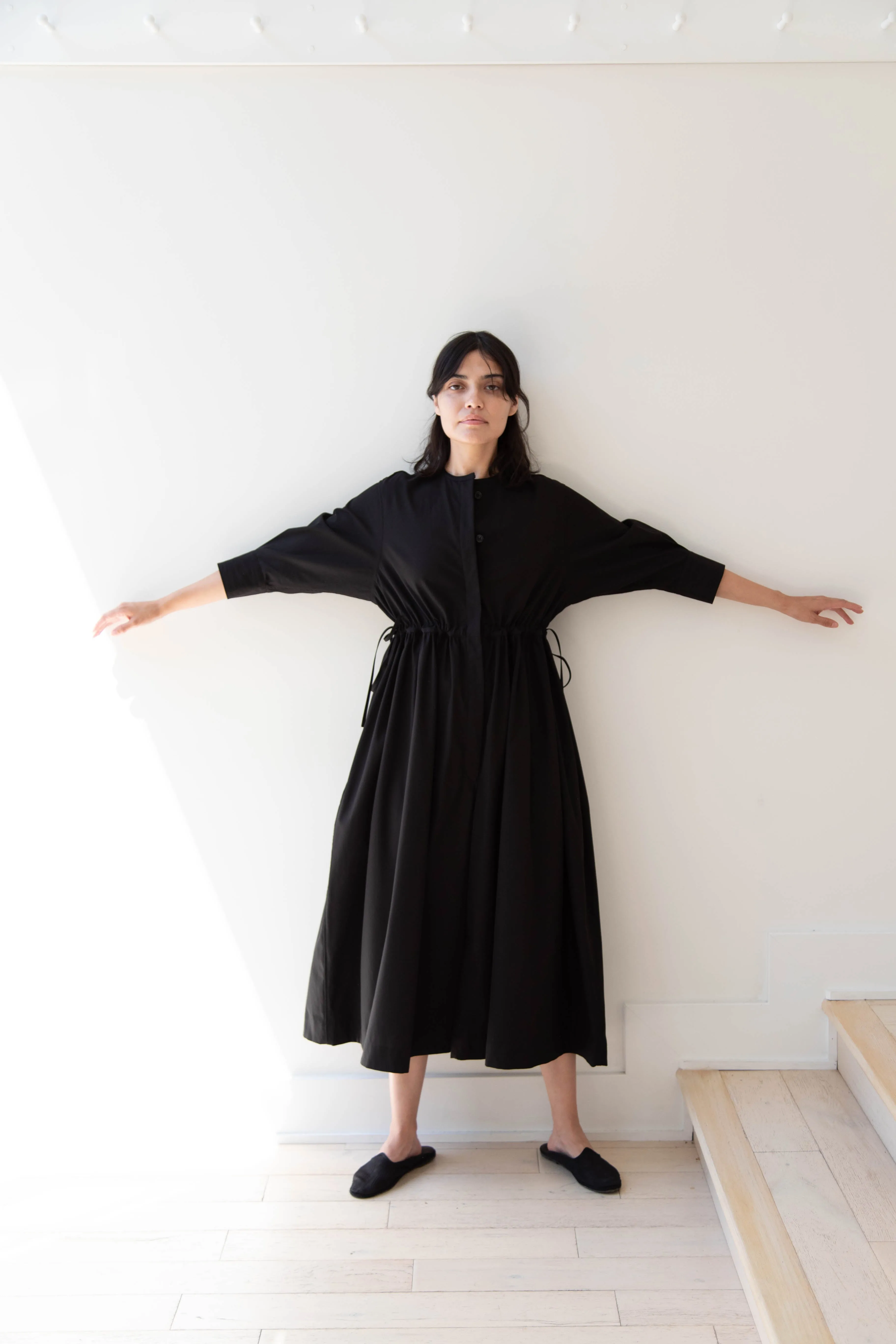 Tenne Handcrafted Modern | Waist String Jumpsuit In Black