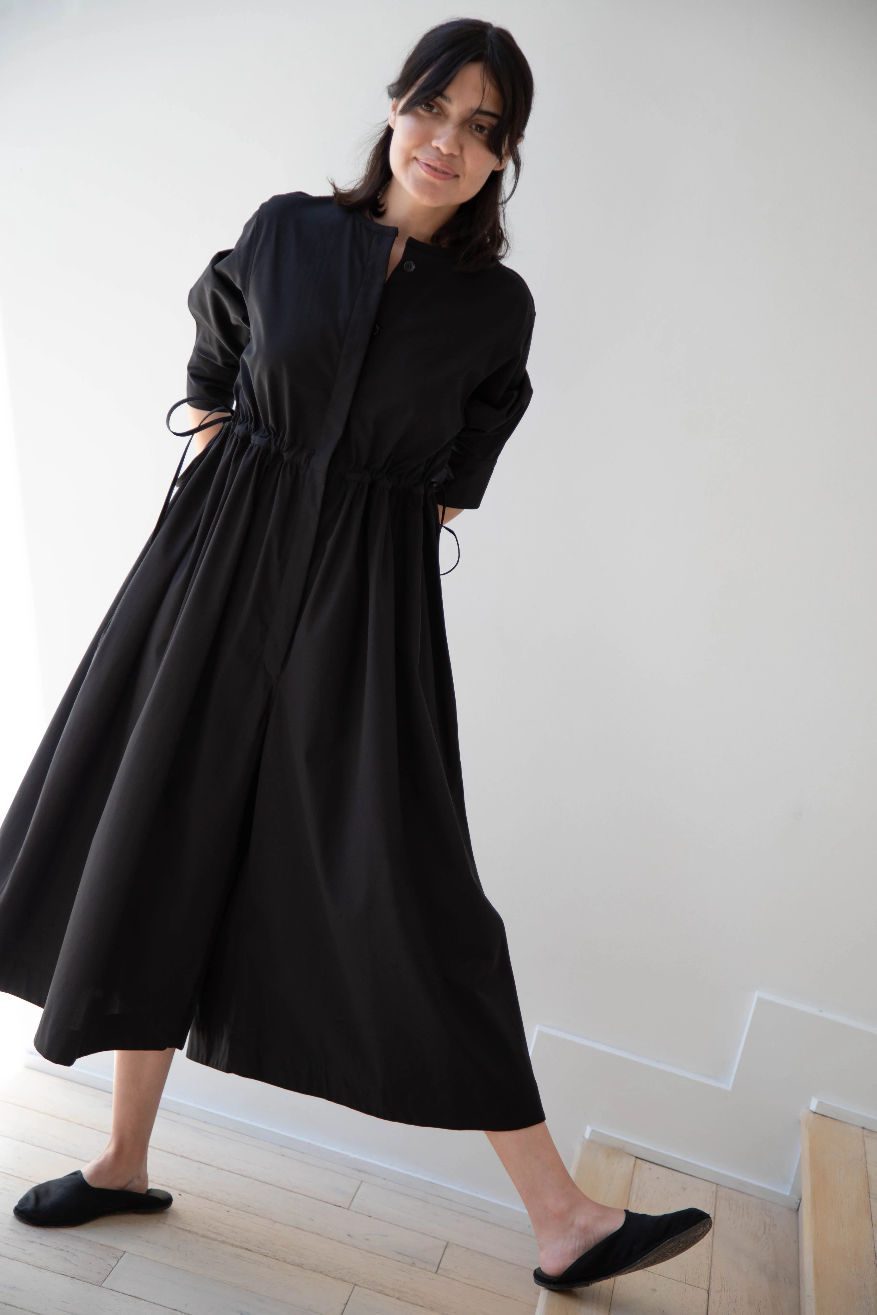 Tenne Handcrafted Modern | Waist String Jumpsuit In Black