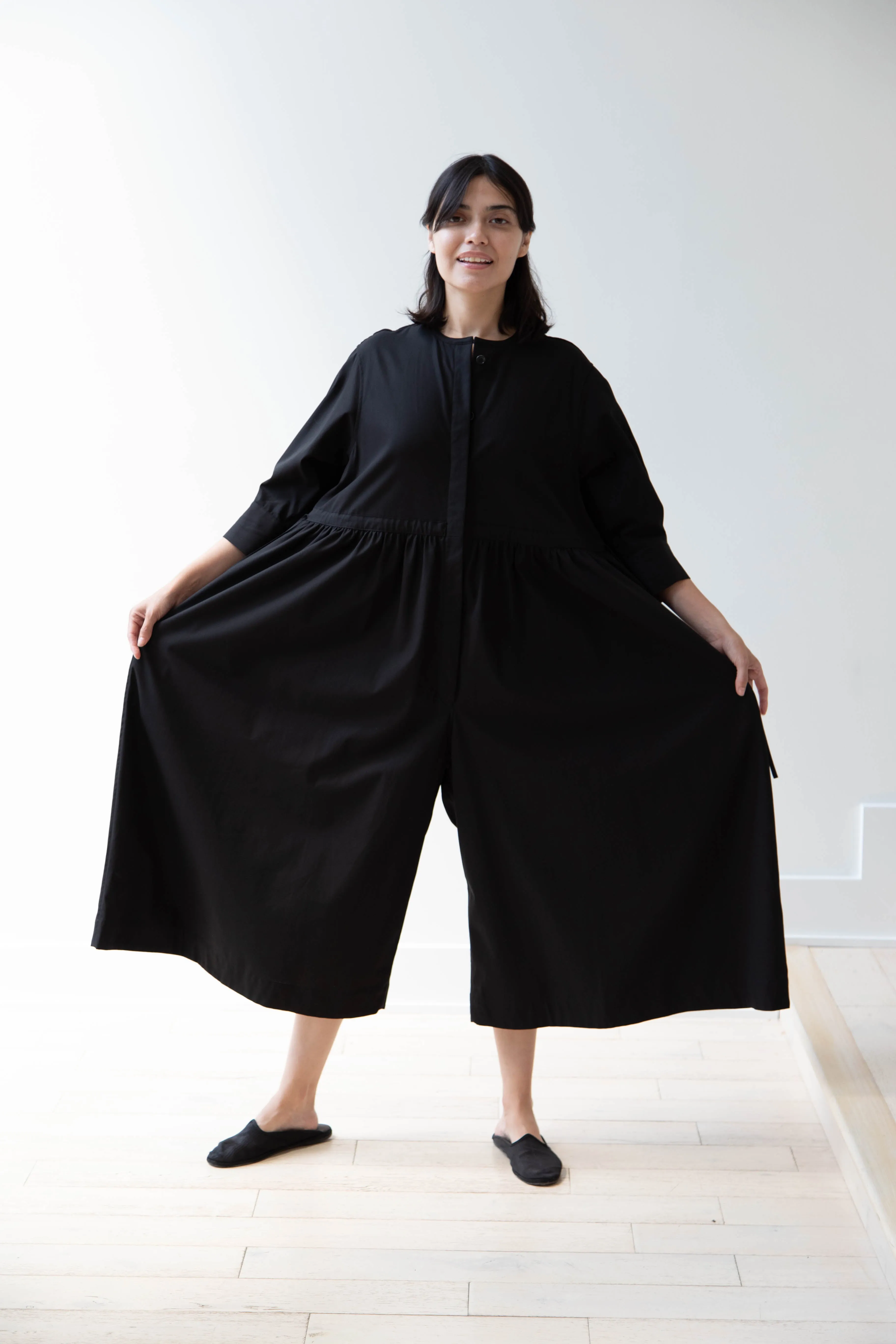 Tenne Handcrafted Modern | Waist String Jumpsuit In Black