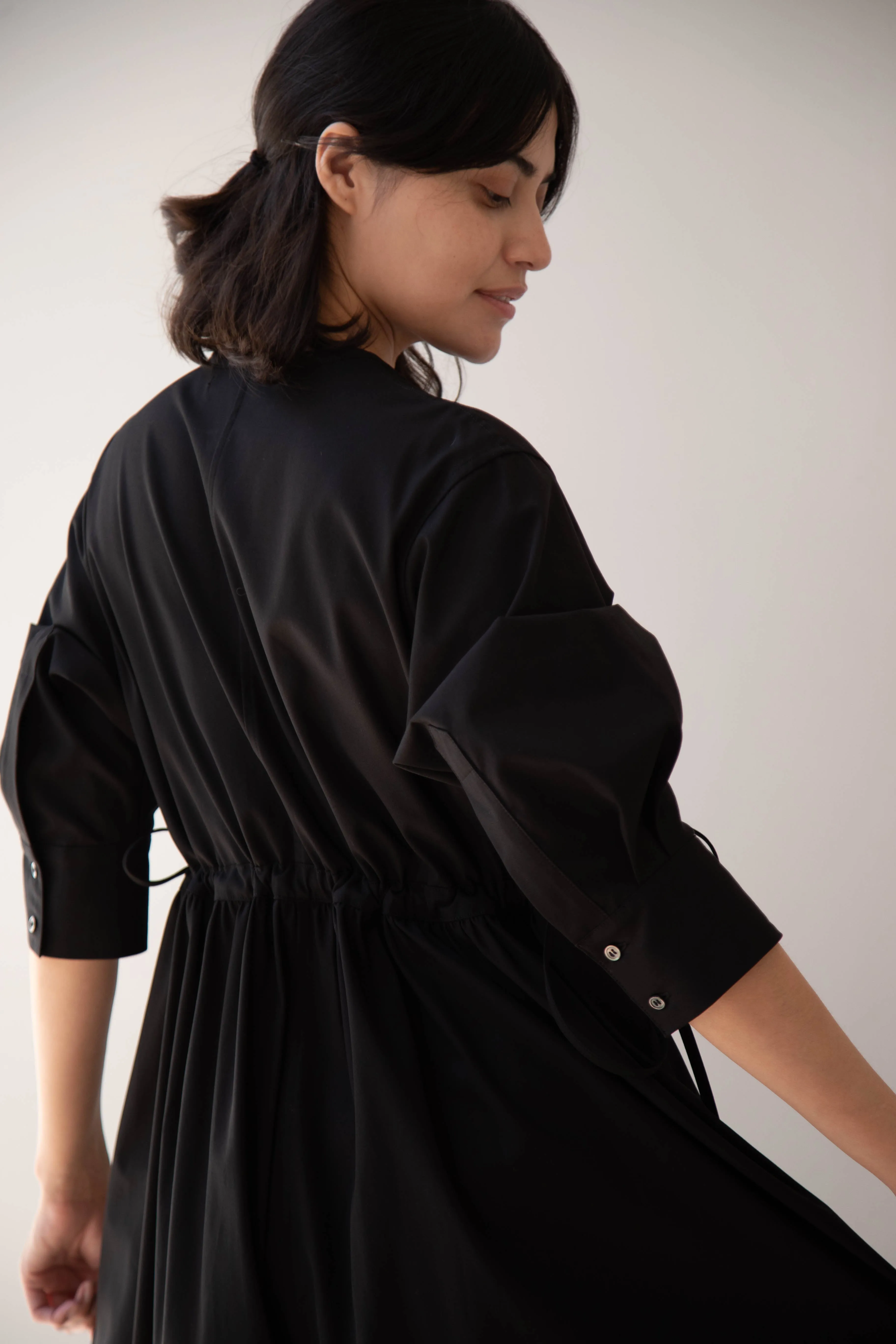 Tenne Handcrafted Modern | Waist String Jumpsuit In Black