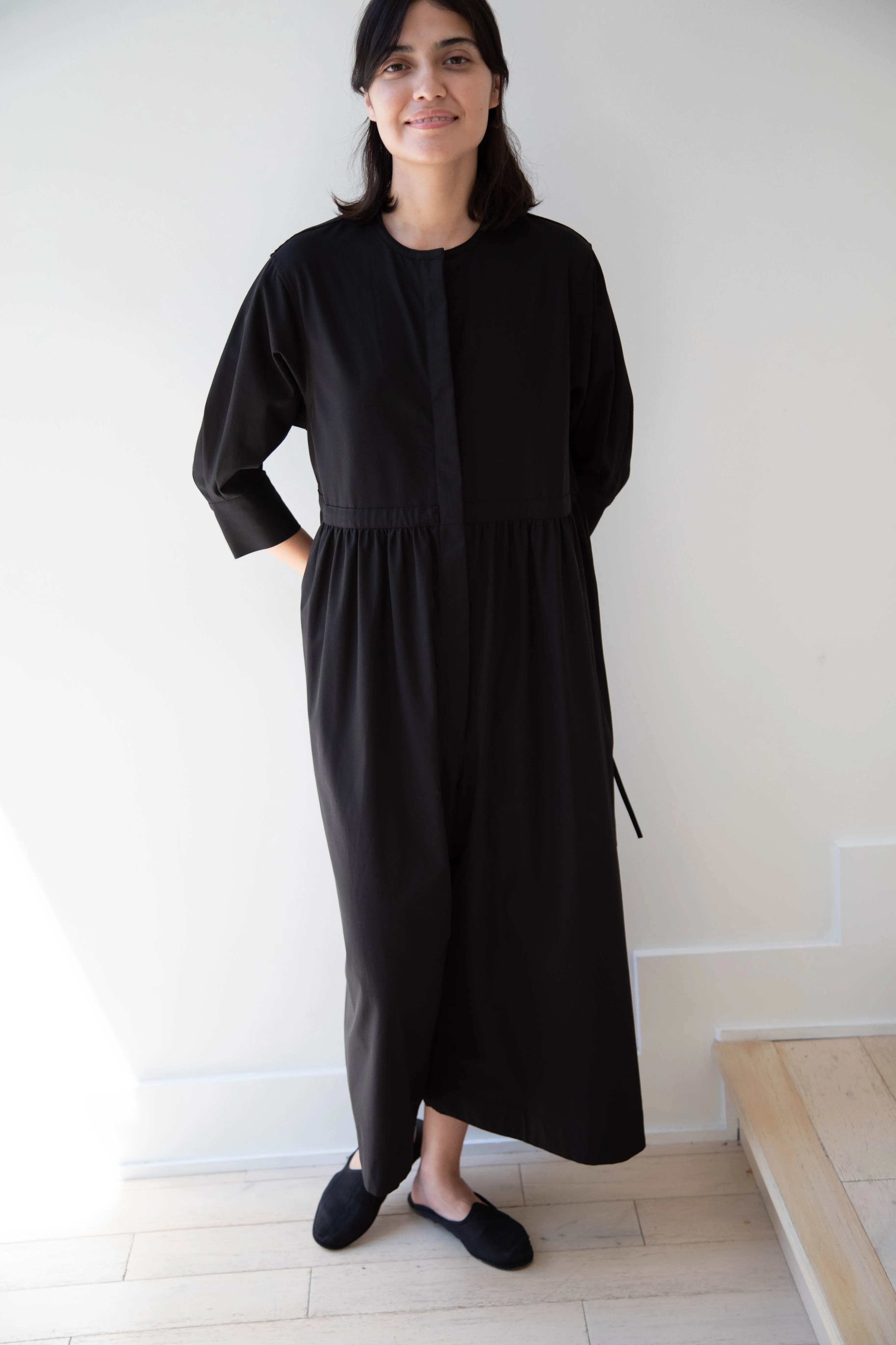 Tenne Handcrafted Modern | Waist String Jumpsuit In Black
